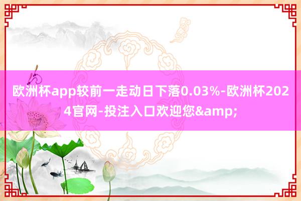 欧洲杯app较前一走动日下落0.03%-欧洲杯2024官网-投注入口欢迎您&