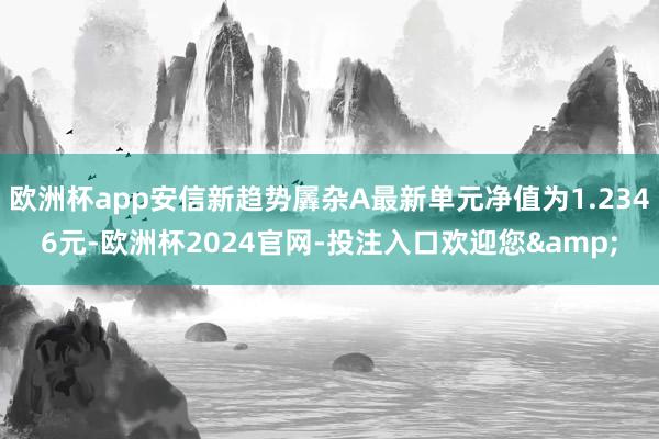 欧洲杯app安信新趋势羼杂A最新单元净值为1.2346元-欧洲杯2024官网-投注入口欢迎您&