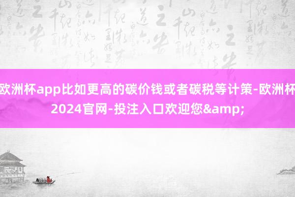 欧洲杯app比如更高的碳价钱或者碳税等计策-欧洲杯2024官网-投注入口欢迎您&