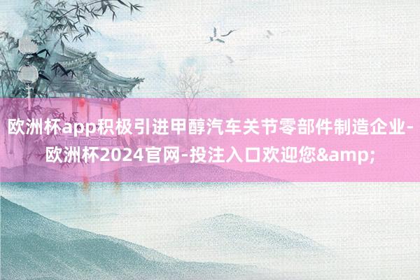 欧洲杯app积极引进甲醇汽车关节零部件制造企业-欧洲杯2024官网-投注入口欢迎您&