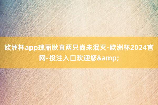 欧洲杯app瑰丽耿直两只尚未泯灭-欧洲杯2024官网-投注入口欢迎您&