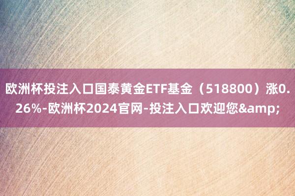 欧洲杯投注入口国泰黄金ETF基金（518800）涨0.26%-欧洲杯2024官网-投注入口欢迎您&