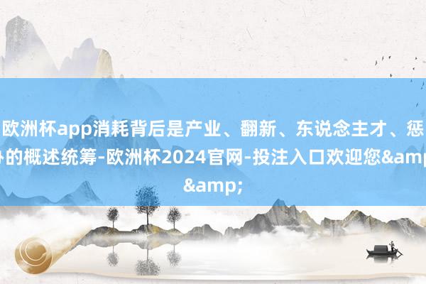 欧洲杯app消耗背后是产业、翻新、东说念主才、惩办的概述统筹-欧洲杯2024官网-投注入口欢迎您&