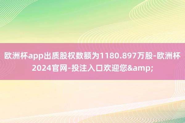 欧洲杯app出质股权数额为1180.897万股-欧洲杯202