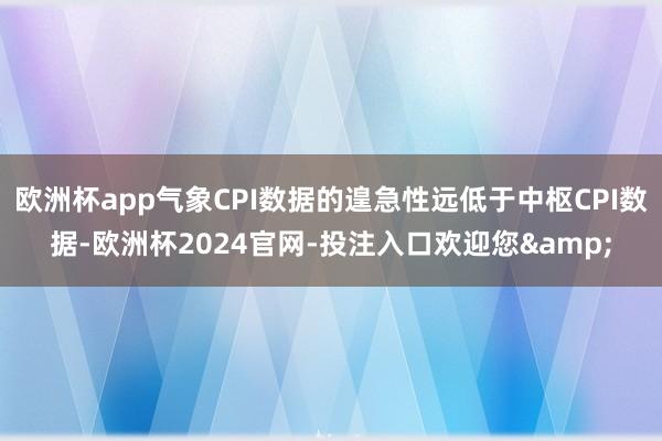 欧洲杯app气象CPI数据的遑急性远低于中枢CPI数据-欧洲杯2024官网-投注入口欢迎您&