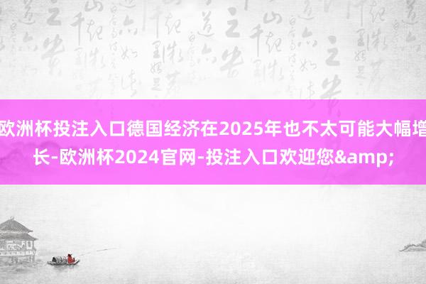 欧洲杯投注入口德国经济在2025年也不太可能大幅增长-欧洲杯2024官网-投注入口欢迎您&