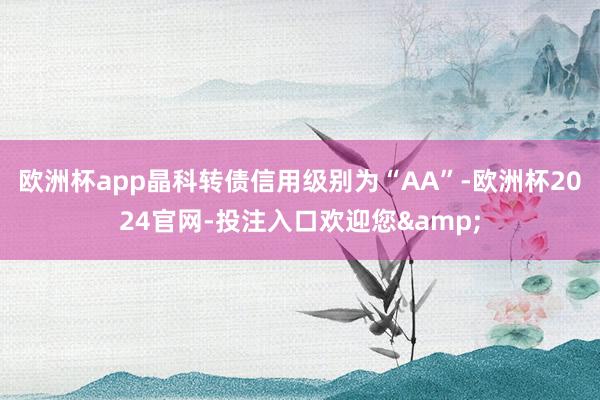 欧洲杯app晶科转债信用级别为“AA”-欧洲杯2024官网-投注入口欢迎您&