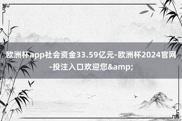 欧洲杯app社会资金33.59亿元-欧洲杯2024官网-投注入口欢迎您&
