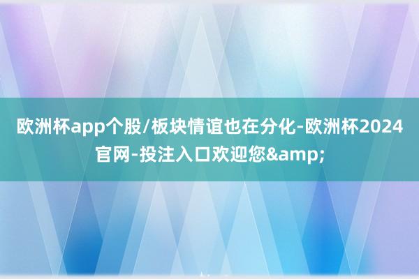 欧洲杯app个股/板块情谊也在分化-欧洲杯2024官网-投注入口欢迎您&