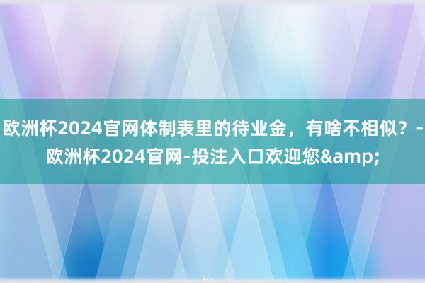 欧洲杯2024官网体制表里的待业金,有啥不相似?-欧洲杯2024官网-投注入口欢迎您&