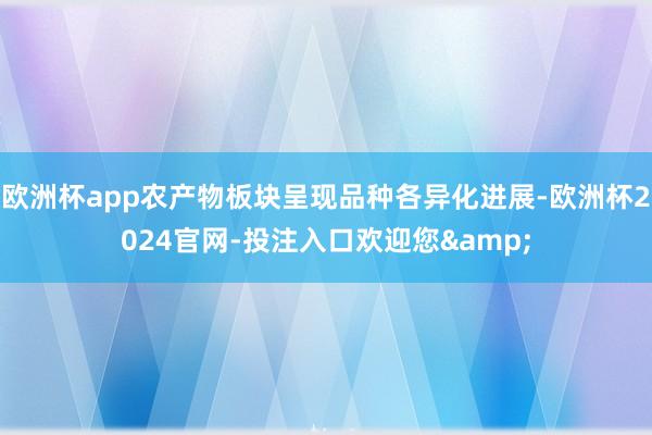 欧洲杯app农产物板块呈现品种各异化进展-欧洲杯2024官网-投注入口欢迎您&