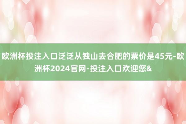 欧洲杯投注入口泛泛从独山去合肥的票价是45元-欧洲杯2024