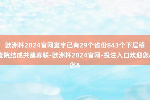 欧洲杯2024官网寰宇已有29个省份843个下层稽查院结成共建春联-欧洲杯2024官网-投注入口欢迎您&