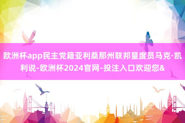 欧洲杯app民主党籍亚利桑那州联邦量度员马克·凯利说-欧洲杯